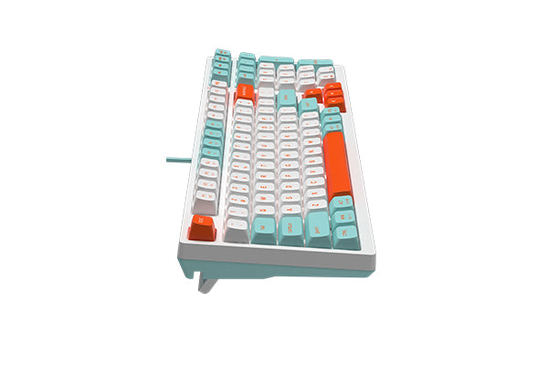 A4Tech FS300 Mechanical Keyboard – Hot Swappable FS Switch (3Pin /5Pin) – Gasket Building – White Backlit – (AR/EN) 98 Keys – Win/Mac Swap – 4M /1ms (Software) (Panda Rock Climbing) (Panda Snorkeling)