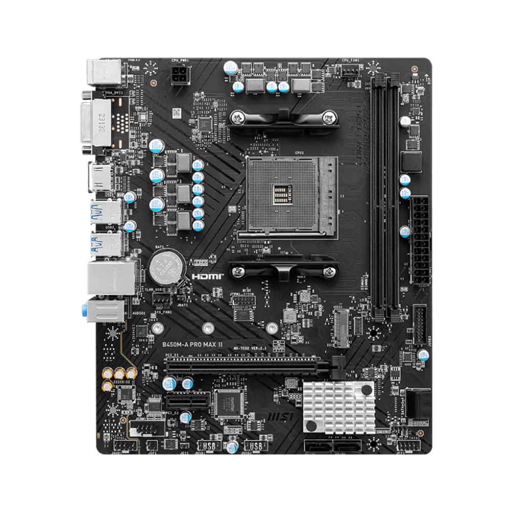 MSI B450M-A PRO MAX II AM4 DDR4 m.2 USB 3.2 Gen 2 HDMI M-ATX Motherboard