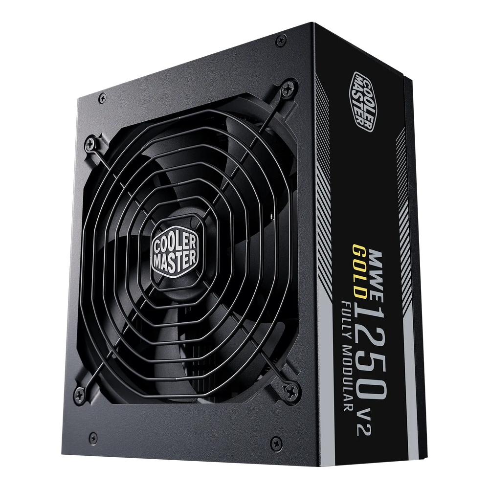 Cooler Master MWE Gold 1250 V2 ATX 3.0 80 PLUS Gold Flat Black Cabling 140mm FDB Fan High-Temperature Threshold