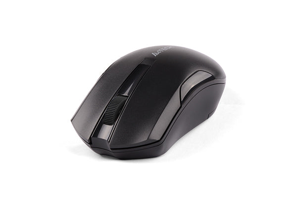Black computer mouse on a white background