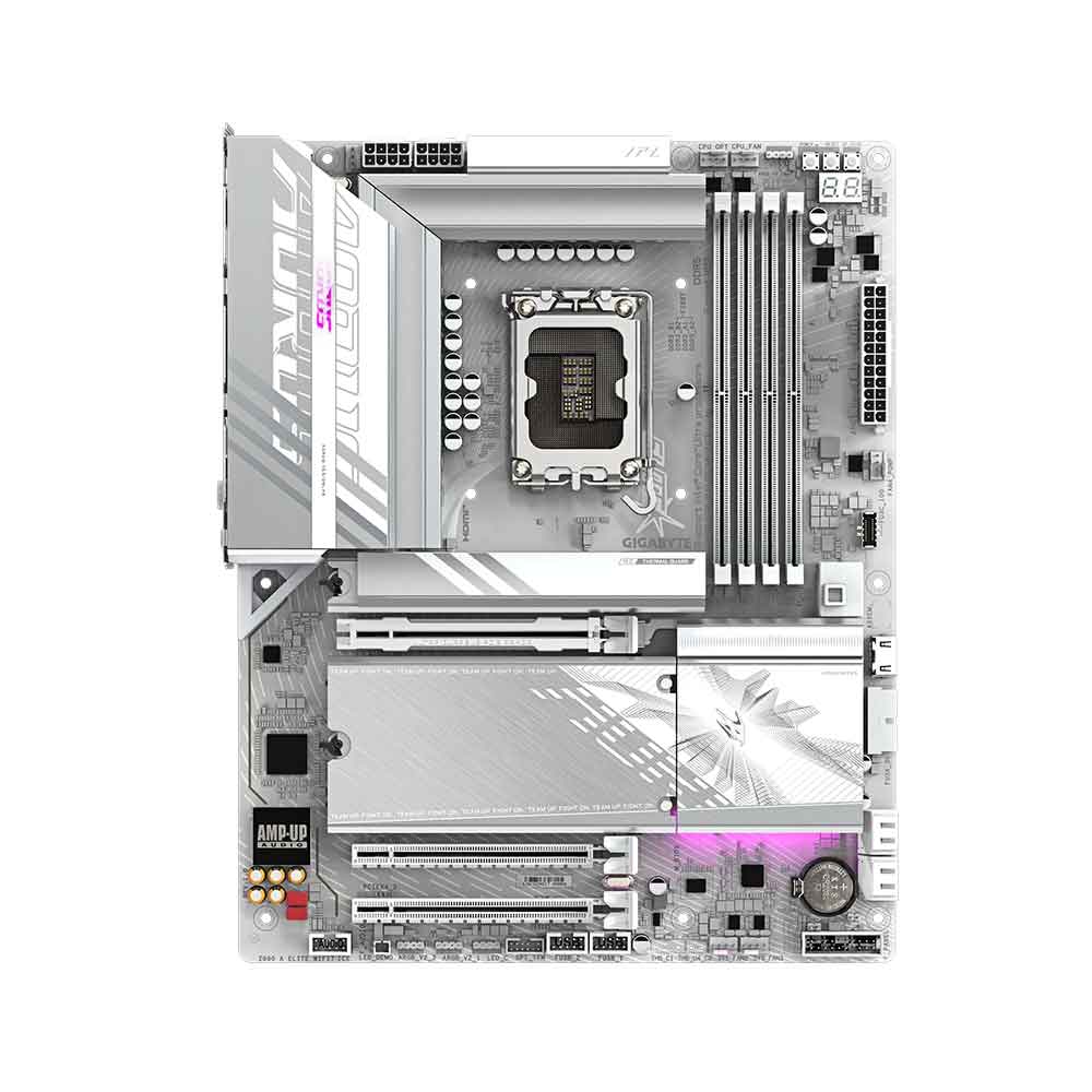 GIGABYTE Z890 AORUS ELITE WIFI7 ICE Motherboard - 16+1+2 phases VRM, up to 8800MHz DDR5 (OC), 1xPCIe 5.0 + 3xPCIe 4.0, Thunderbolt 4