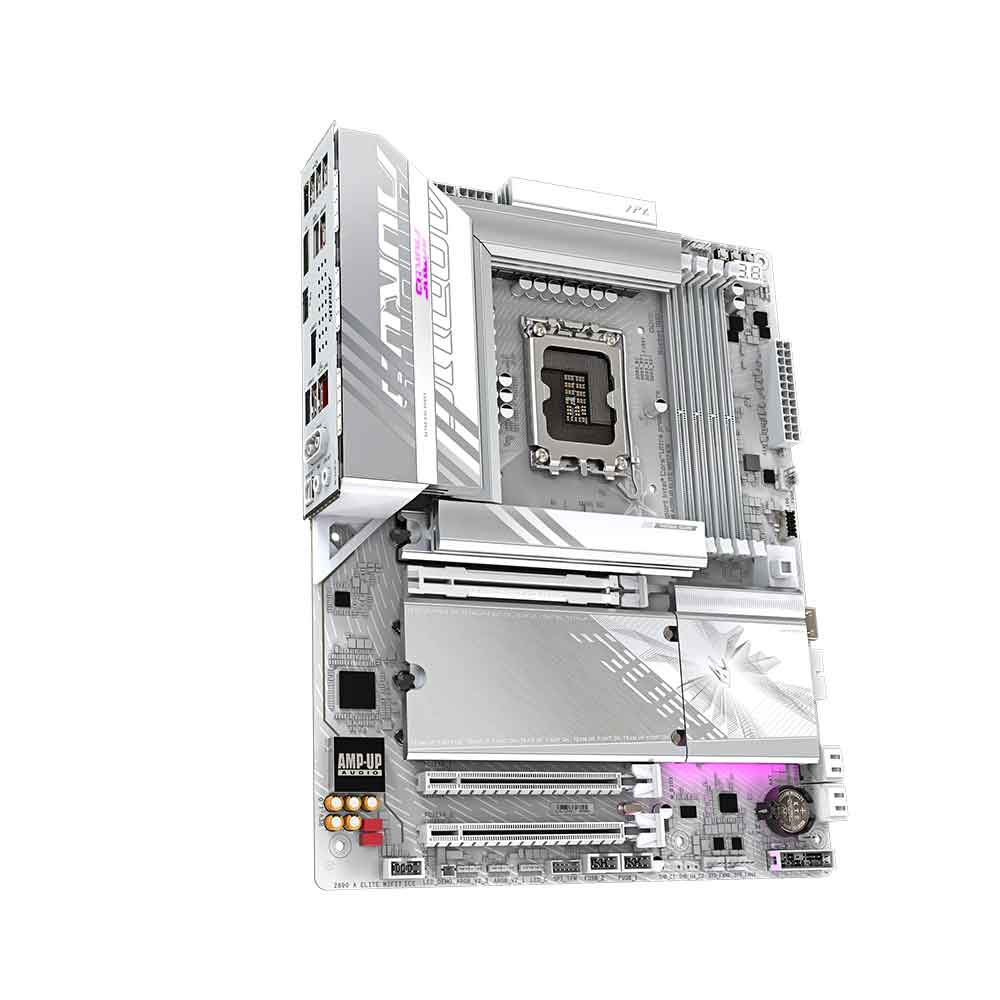 GIGABYTE Z890 AORUS ELITE WIFI7 ICE Motherboard - 16+1+2 phases VRM, up to 8800MHz DDR5 (OC), 1xPCIe 5.0 + 3xPCIe 4.0, Thunderbolt 4