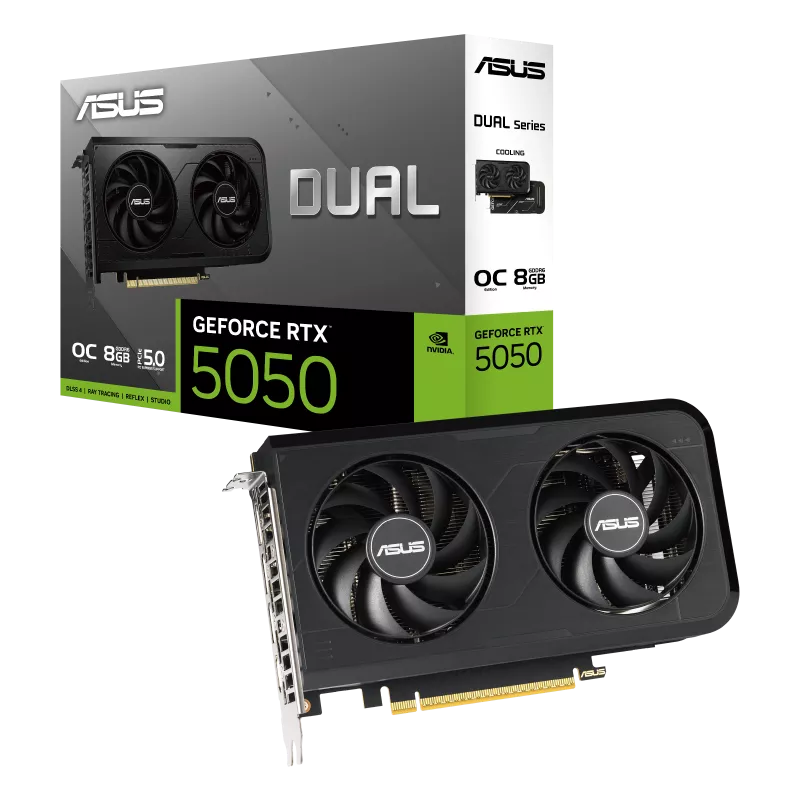 ASUS Dual GeForce RTX 5050 OC Edition 8GB GDDR6 - Compact AI Performance Graphics Card