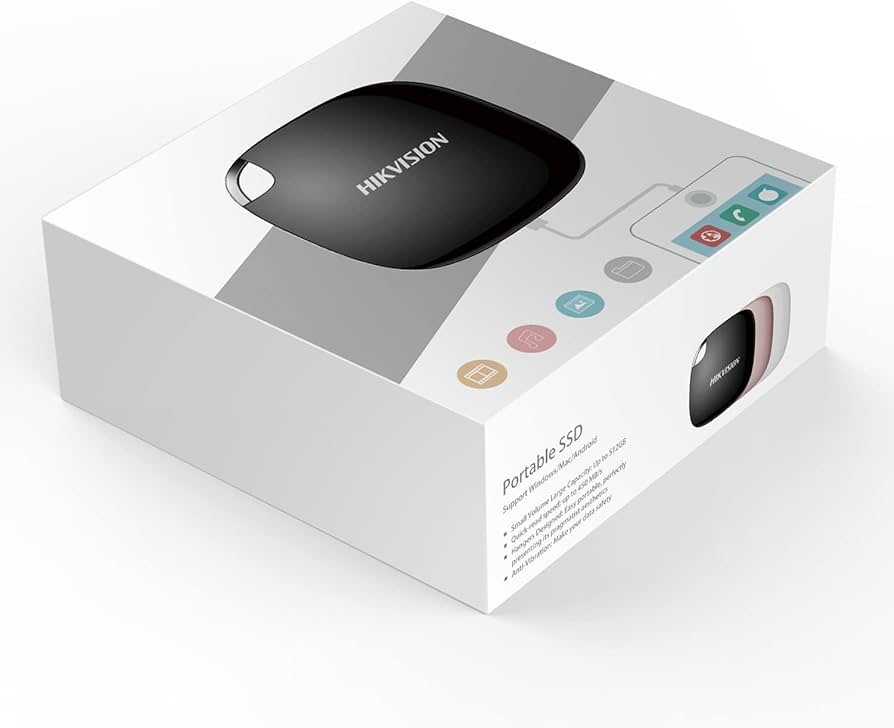 محرك أقراص الحالة الصلبة الخارجي Hikvision HikStorage المحمول SSD بسعة 128 جيجابايت - USB 3.1 Type-C - أسود