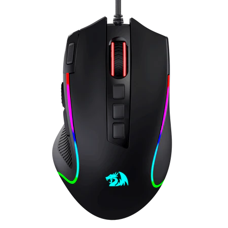 ماوس الألعاب Redragon M612 Predator RGB، بدقة 8000 نقطة في البوصة، سلكي وبصري، مزود بـ 11 زرًا قابلًا للبرمجة و5 أوضاع إضاءة خلفية، وزر إطلاق سريع