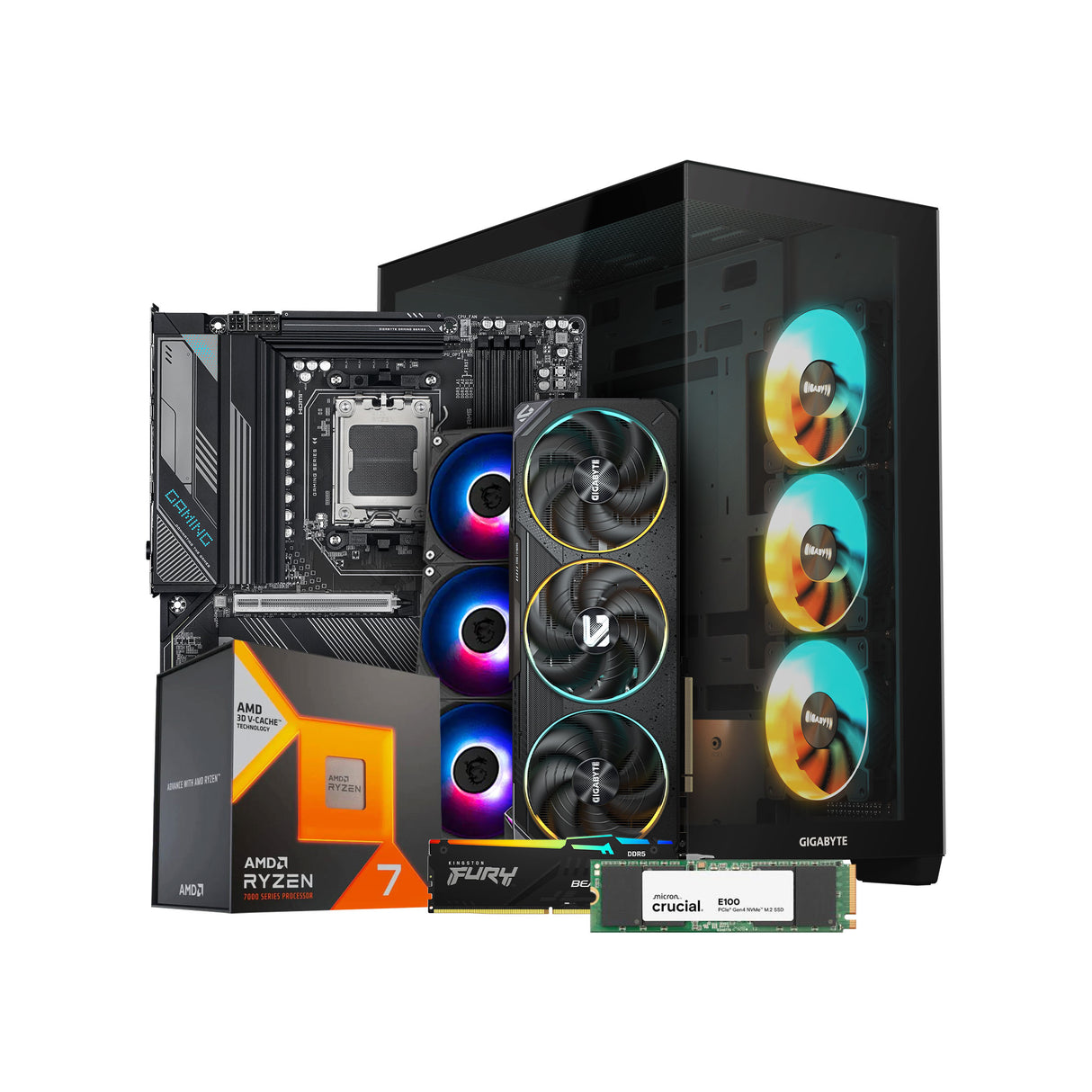 جهاز ألعاب فائق الدقة | معالج Ryzen 7 7800X3D | بطاقة رسومات RTX 5070 | 16GB DDR5 5600MHz
