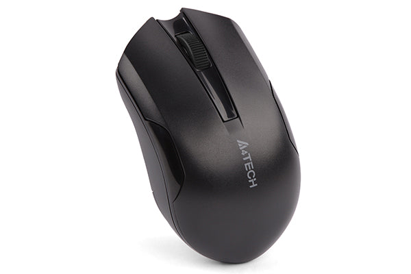 Black computer mouse with A4Tech branding on a white background