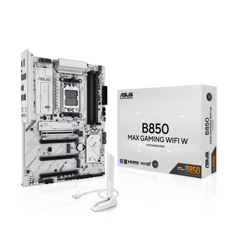 ASUS B850 MAX GAMING WIFI W, High-End DDR5 ATX Motherboard with WiFi 6E & PCIe 5.0