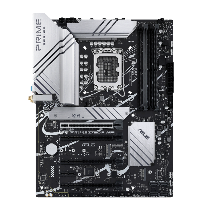 Computer motherboard with ASUS branding on a white background