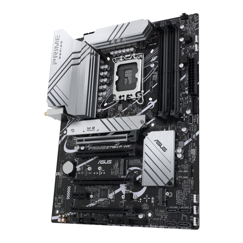 Computer motherboard with ASUS branding on a white background