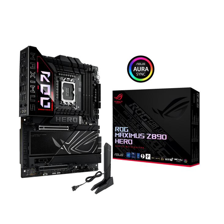 ASUS ROG Maximus Z890 Hero Intel® Z890 LGA 1851 ATX Motherboard, Advanced AI PC-Ready, 22+2+1+2 Stages, DDR5, WiFi 7, 3X PCIe® 5.0 M.2, Thunderbolt™ 4, USB Type-C®, AI Overclocking/Cooling/Networking