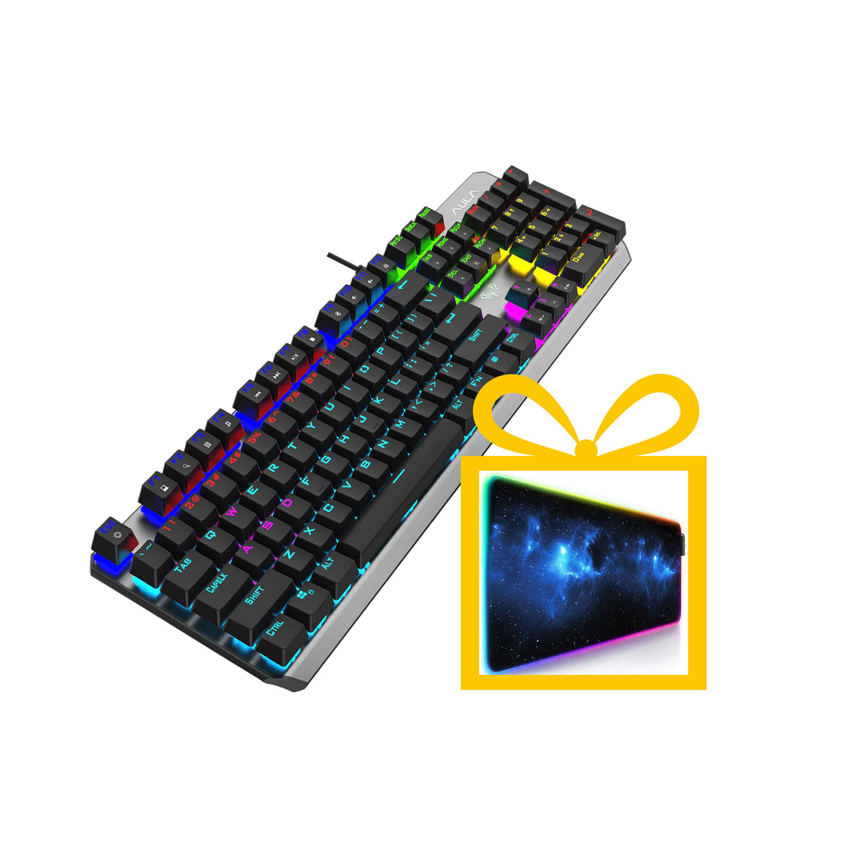 AULA WIND F2066-II | Blue Switch | Full RGB | Free Mousepad Included