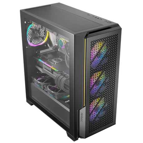 لوحة أمامية شبكية معدنية ضخمة من سلسلة Antec Performance P20C، 3 مراوح PWM بيضاء مقاس 120 مم، متوافقة مع Type-C 3.2 Gen2، مشعاعان مقاس 360 مم في وقت واحد، حامل وحدة معالجة الرسومات، هيكل كمبيوتر متوسط الحجم E-ATX