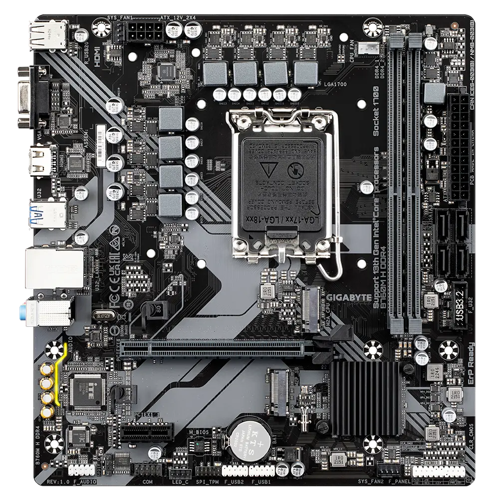GIGABYTE B760M H DDR4 – Reliable Gaming Motherboard