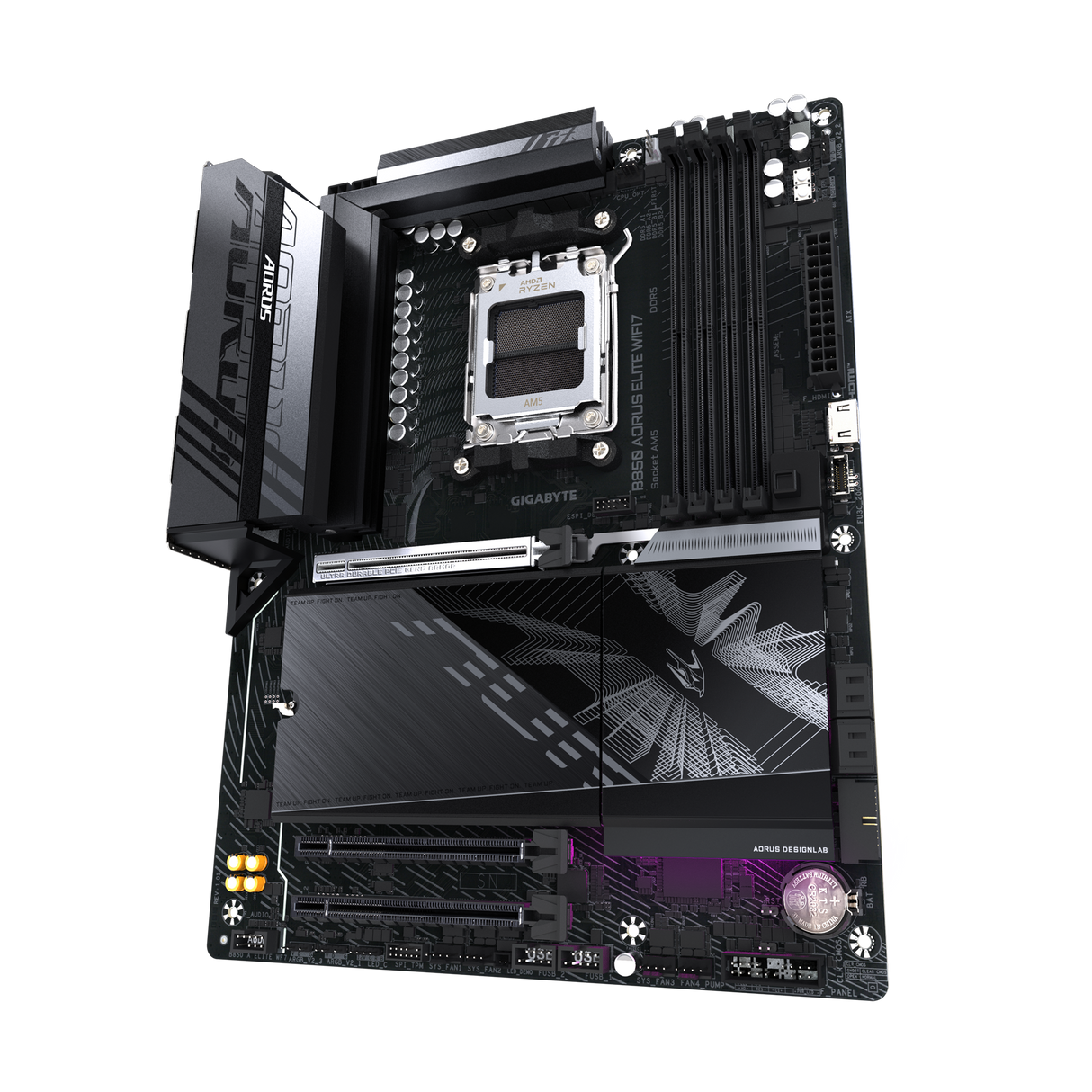GIGABYTE B850 AORUS ELITE WIFI7 Motherboard - AMD Ryzen 9000 Series CPUs, 14+2+2 Phases Digital VRM, up to 8200MHz DDR5 (OC), 1xPCIe 5.0 + 2xPCIe 4.0 M.2