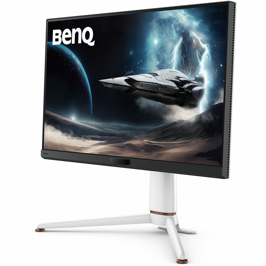 BenQ monitor with space-themed wallpaper on a white background