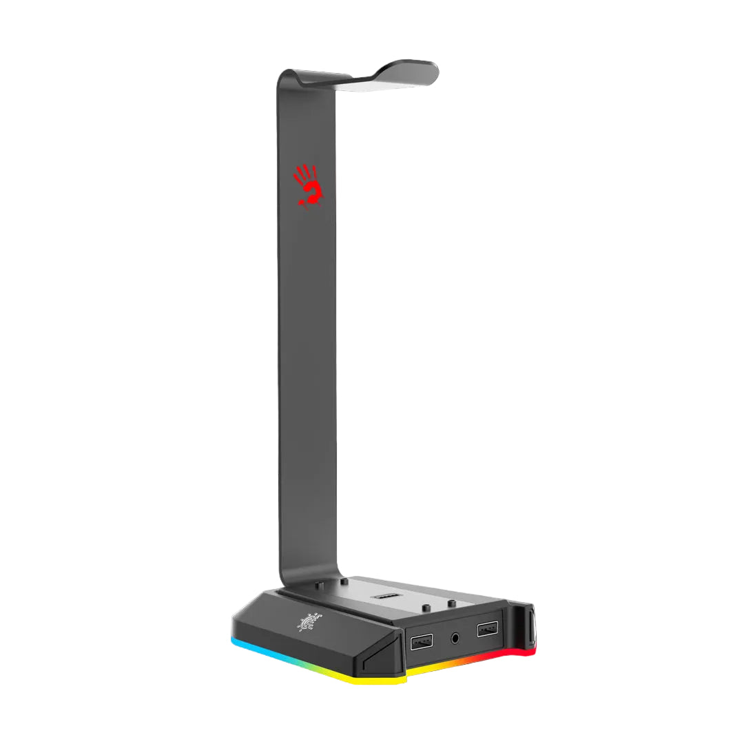 Gaming accessory with a brand logo on a black background