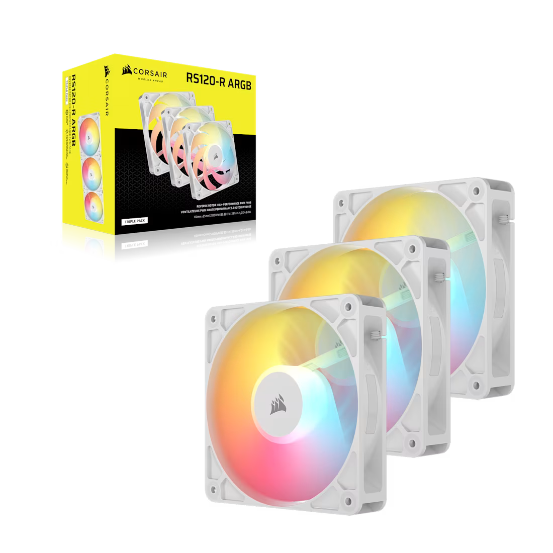 Corsair RS120-R ARGB 120mm PWM Reverse Fans Triple Pack