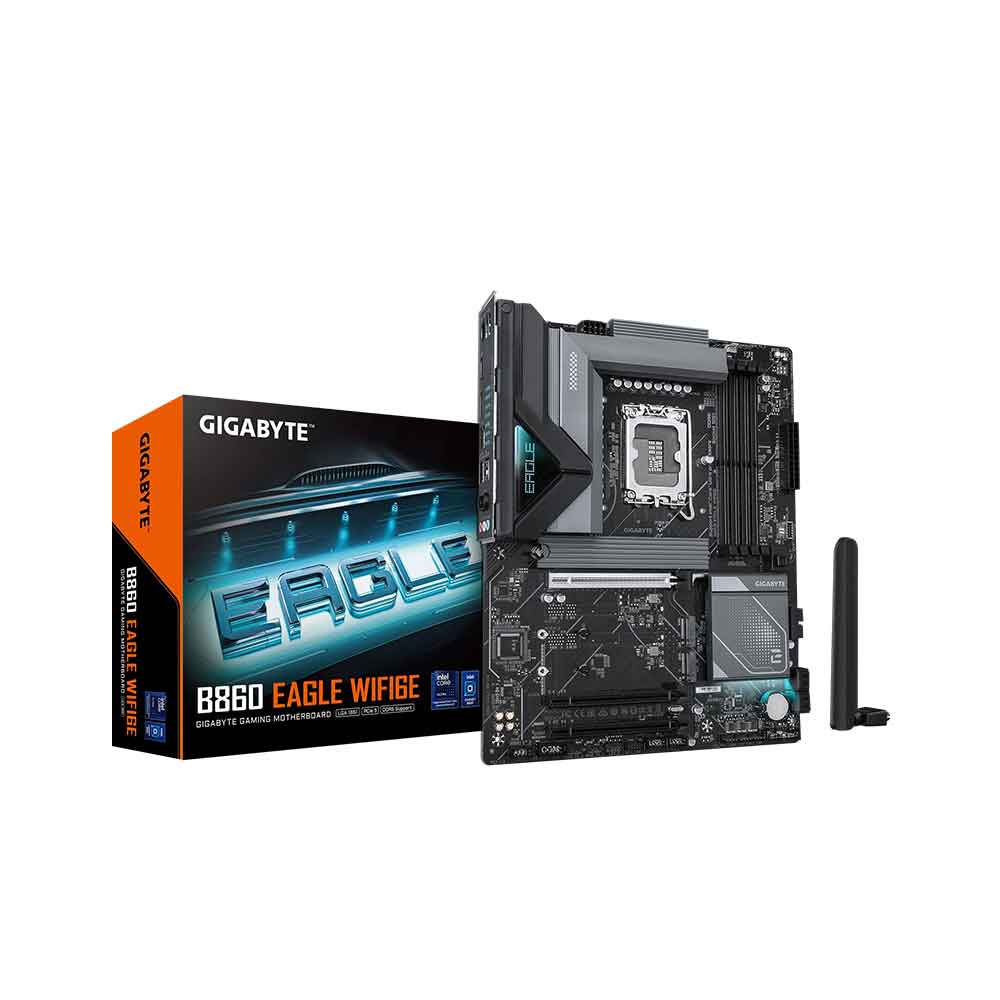 GIGABYTE B860 Eagle WIFI6E Intel Core Ultra LGA 1851 Motherboard, ATX, DDR5, 3X M.2, PCIe 5.0, USB-C, 2.5GbE LAN