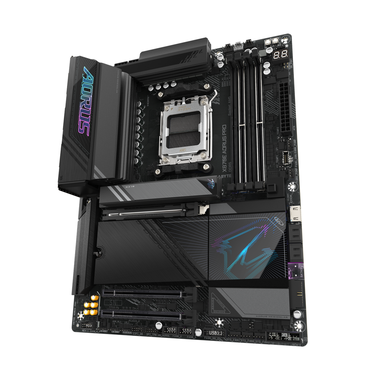 GIGABYTE X870E AORUS PRO AM5 ATX DDR5 4x M.2 PCIe 5.0 USB4 Wi-Fi 7 2.5GbE LAN EZ-Latch