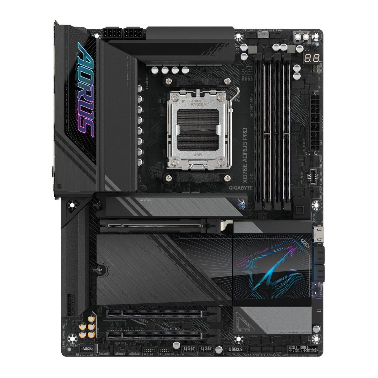 GIGABYTE X870E AORUS PRO AM5 ATX DDR5 4x M.2 PCIe 5.0 USB4 Wi-Fi 7 2.5GbE LAN EZ-Latch