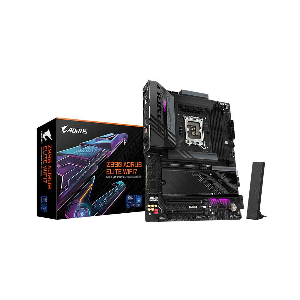 GIGABYTE Z890 AORUS ELITE WIFI7 Motherboard - Supports Intel Core Ultra (Series 2) CPUs, 16+1+2 phases VRM, up to 8800MHz DDR5 (OC), 1xPCIe 5.0 + 3xPCIe 4.0, Wi-Fi 7, 2.5GbE LAN, Thunderbolt 4