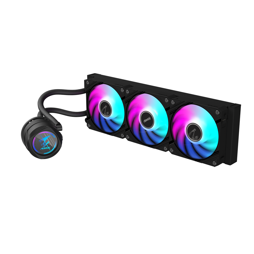 مبرد وحدة المعالجة المركزية السائل Gigabyte AORUS WATERFORCE II 360 بمراوح ARGB، متوافق مع Intel LGA1700 وAMD AM5