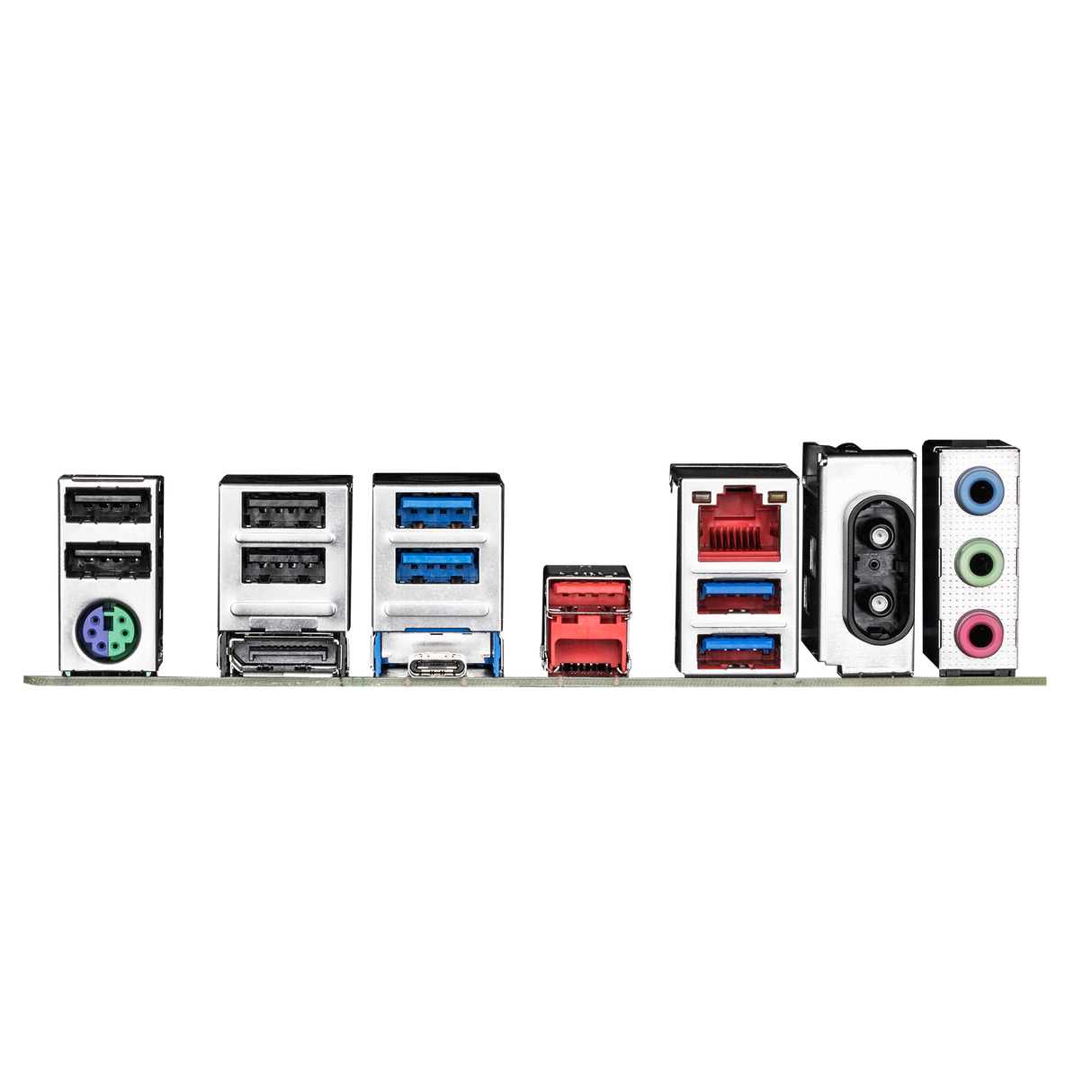 Collection of computer hardware components on a white background