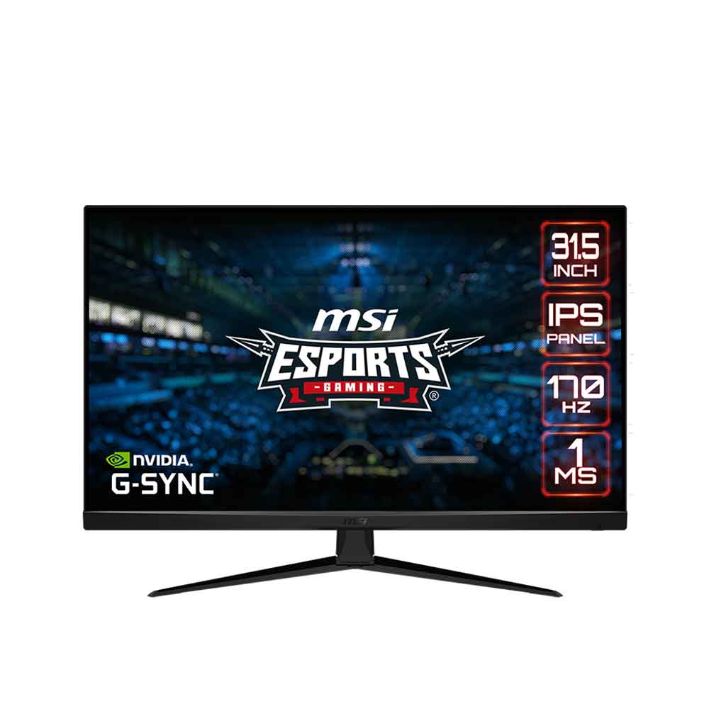 شاشة MSI G321Q مسطحة مقاس 31.5 بوصة بدقة 2K WQHD IPS، معدل تحديث 170 هرتز، زمن استجابة 1 مللي ثانية، ألوان الشاشة 1.07B، نسبة العرض إلى الارتفاع 16:9، نسبة التباين 1200:1، تقنية Freesync HDR