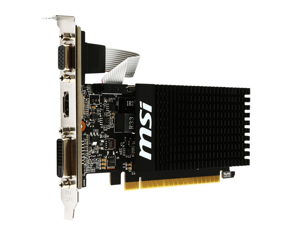 MSI GeForce GT 710 2GB DDR3 Low Profile Graphics Card — Silent, Efficient, 4K Ready
