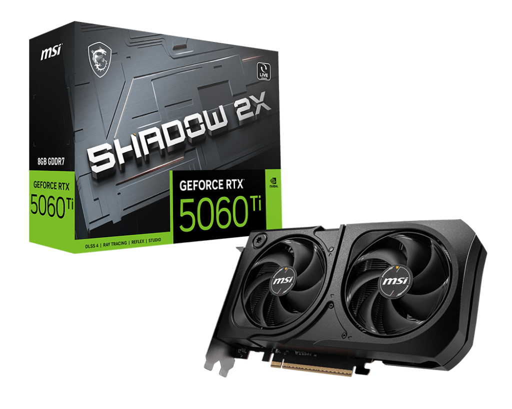 MSI GeForce RTX 5060 Ti 8G SHADOW 2X PLUS: Blackwell Architecture with DLSS 4 for Ultimate Gaming