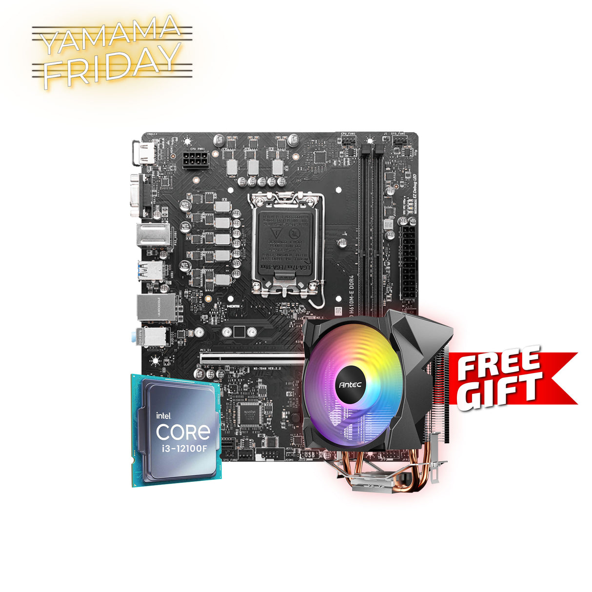 Office Pro Starter | Core i3-12100F | Integrated UHD 730 | MSI H610M-E | A30 Cooler Gift