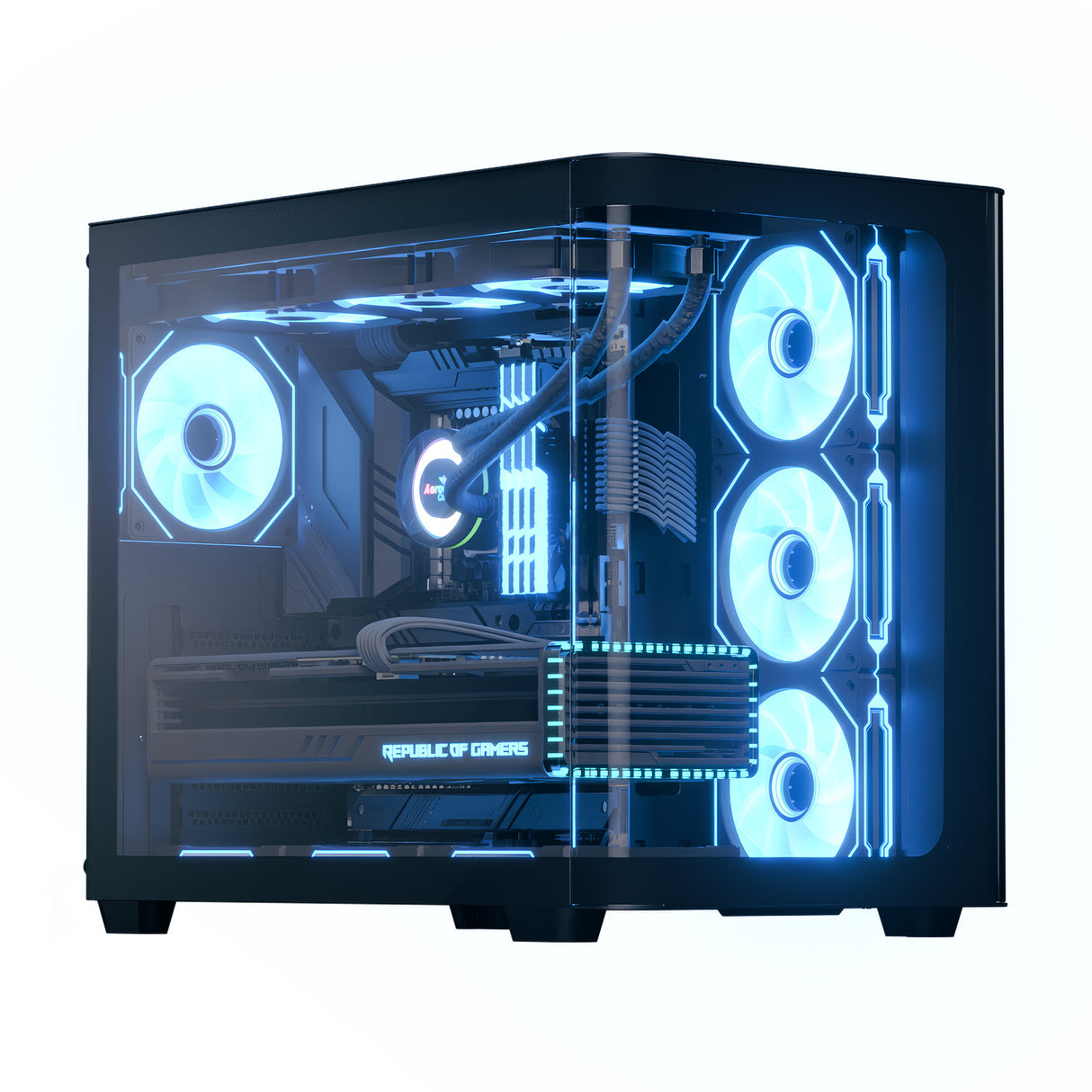AeroCool P500C: Panoramic Tempered Glass Mid-Tower Gaming Case in Black and White