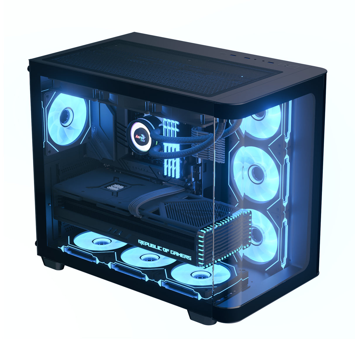 AeroCool P500C: Panoramic Tempered Glass Mid-Tower Gaming Case in Black and White