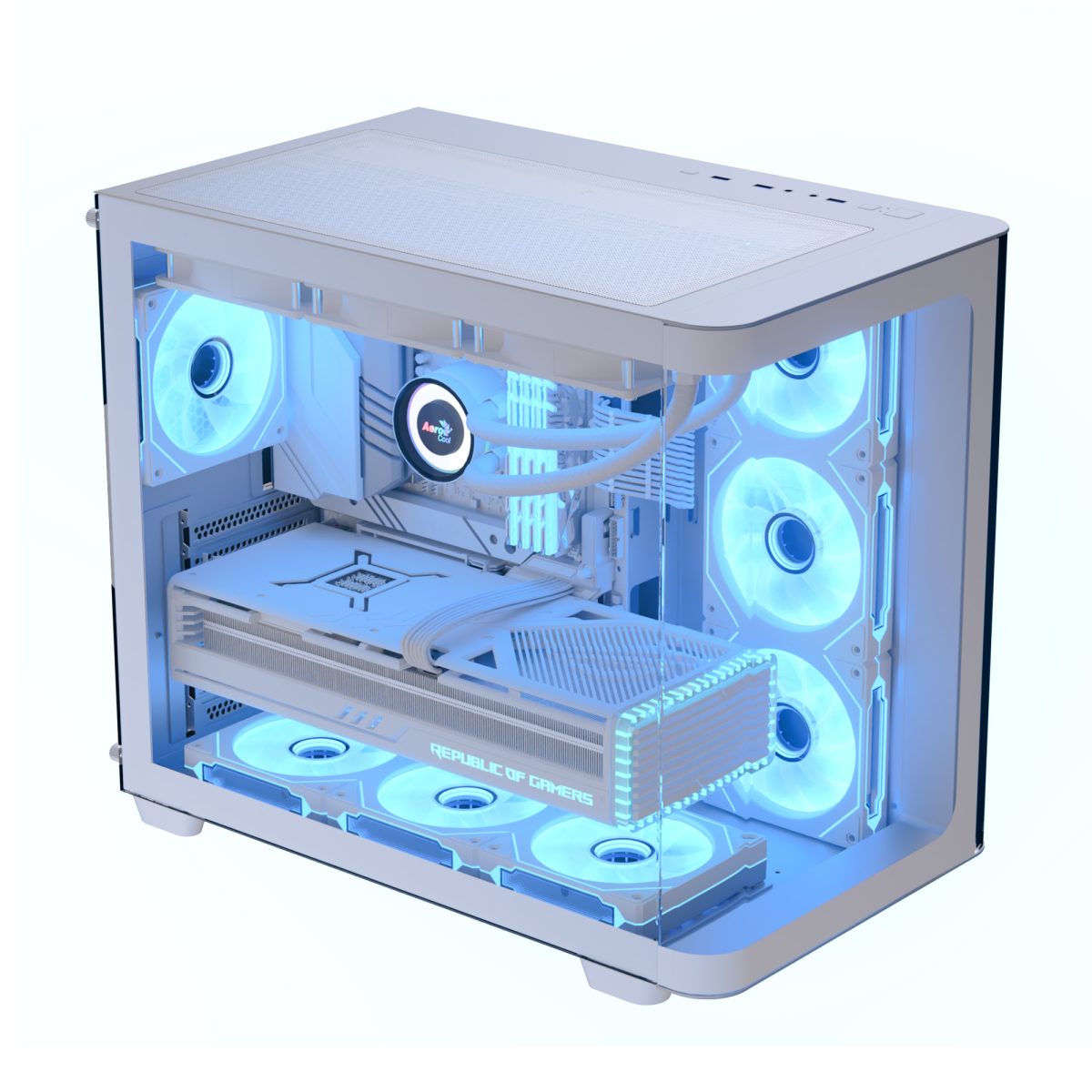 AeroCool P500C Mid-Tower PC Case (Black/White) with Aero 750W 80+ Bronze