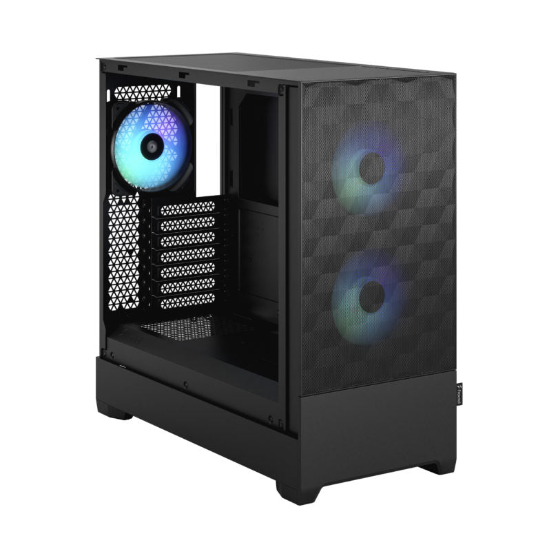 Fractal Pop Air RGB Black/Cyan/White TG – High-Airflow