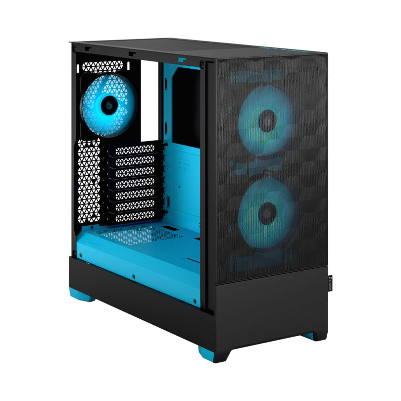 Fractal Pop Air RGB Black/Cyan/White TG – High-Airflow