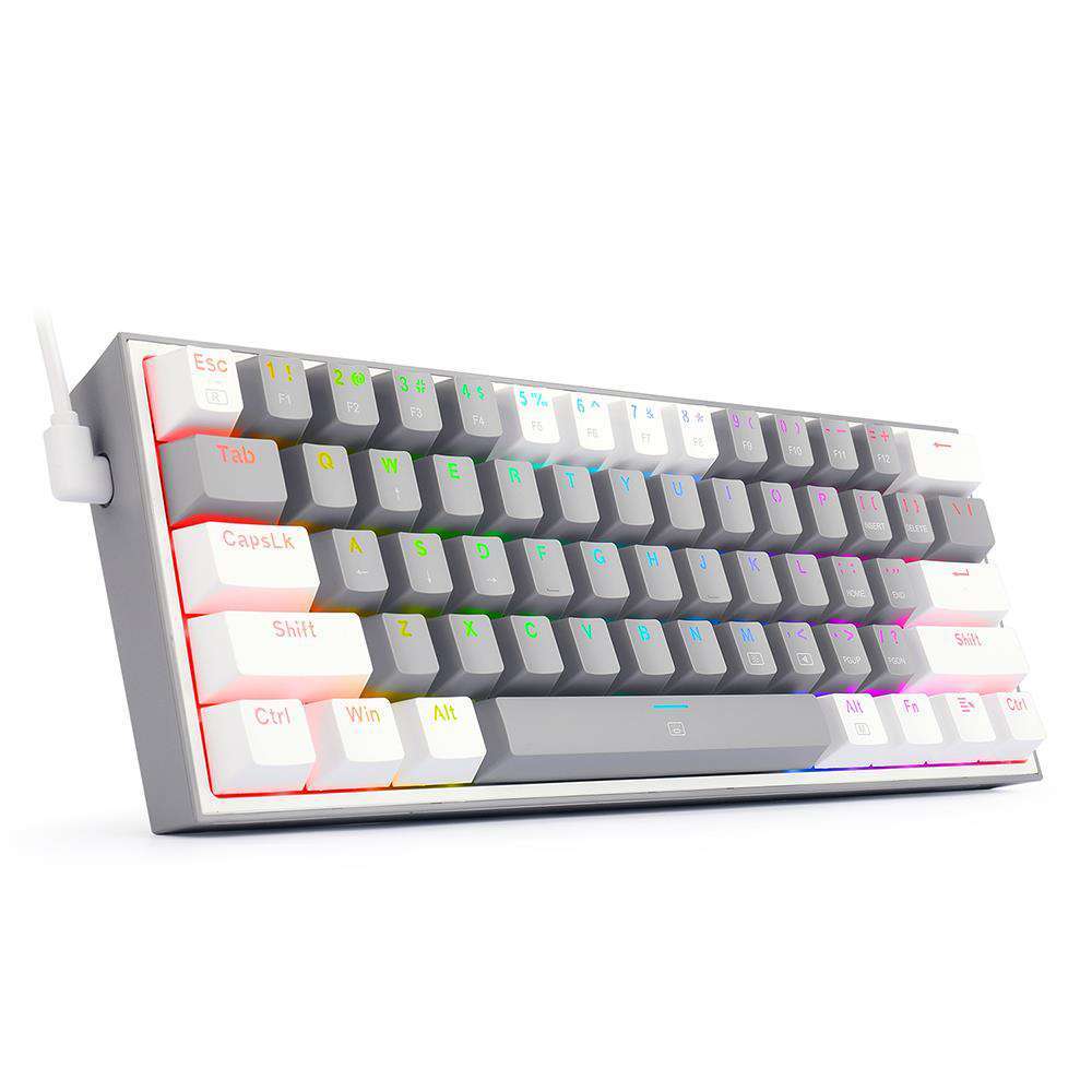 Redragon K617 FIZZ 60% RGB Gaming Keyboard Grey & White