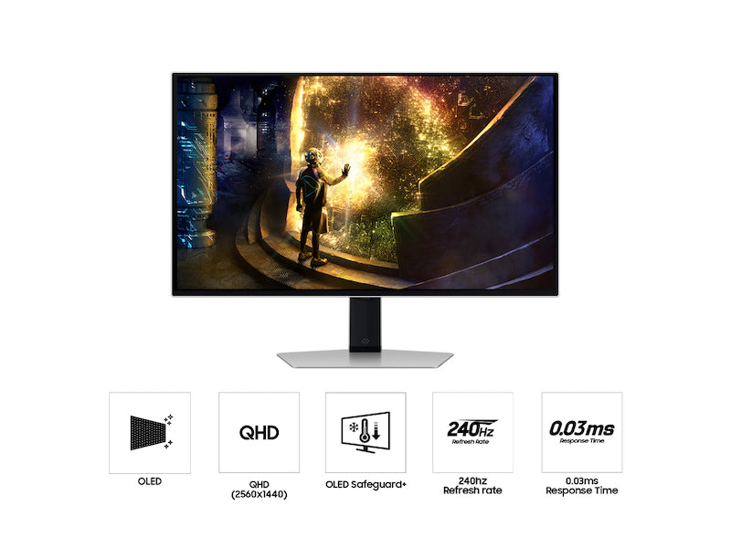 Samsung Odyssey OLED G6 (G61SD) 27" QD-OLED QHD 240Hz Gaming Monitor with 0.03ms Response