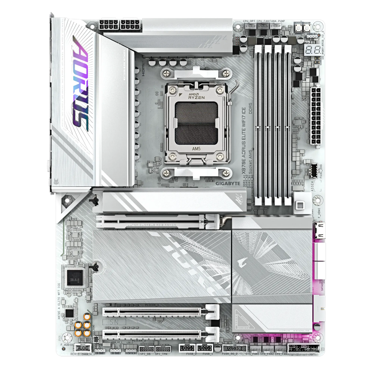 Gigabyte X870E AORUS ELITE WIFI7 ICE Gaming Motherboard