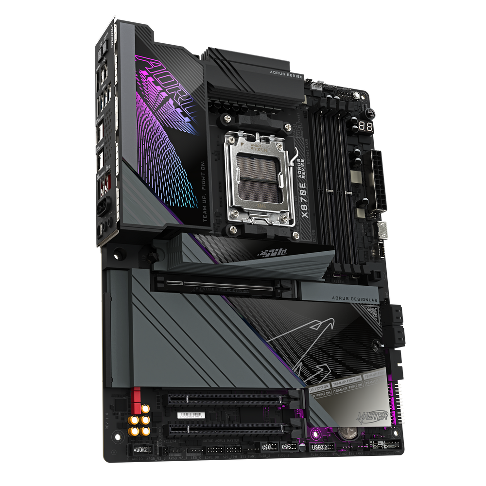GIGABYTE X870E AORUS MASTER Motherboard - Supports AMD Ryzen 9000 CPU, 16+2+2 Phase Digital VRM, up to 8600MHz DDR5 (OC), 3xPCIe 5.0, Wi-Fi 7, USB 4
