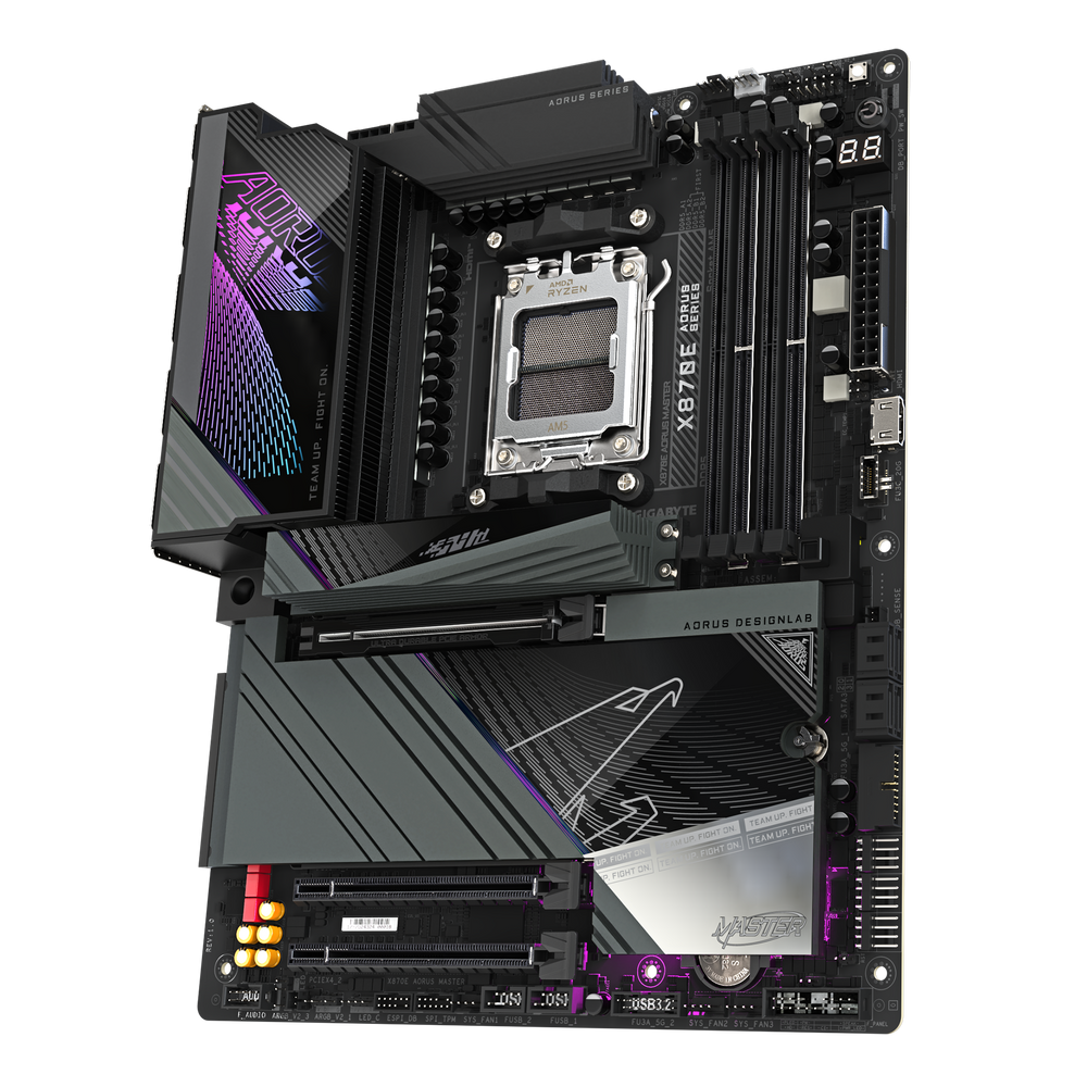 GIGABYTE X870E AORUS MASTER Motherboard - Supports AMD Ryzen 9000 CPU, 16+2+2 Phase Digital VRM, up to 8600MHz DDR5 (OC), 3xPCIe 5.0, Wi-Fi 7, USB 4