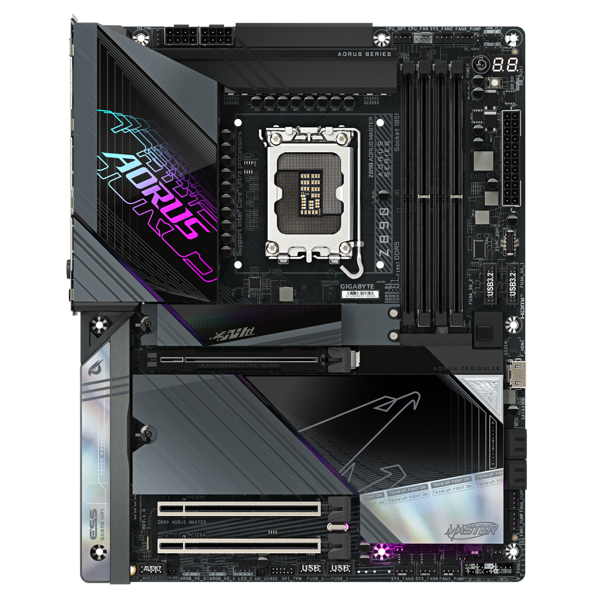 GIGABYTE Z890 AORUS MASTER Motherboard - Supports Intel Core Ultra (18+1+2 phases VRM, up to 9500MHz DDR5 (OC), 2xPCIe 5.0 + 3xPCIe 4.0, Wi-Fi 7, 10GbE LAN, Thunderbolt 4