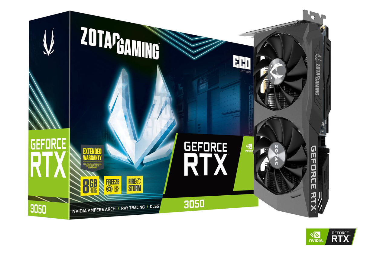ZOTAC Gaming RTX 3050 ECO 8GB Compact Powerhouse for Budget Gaming with Ray Tracing
