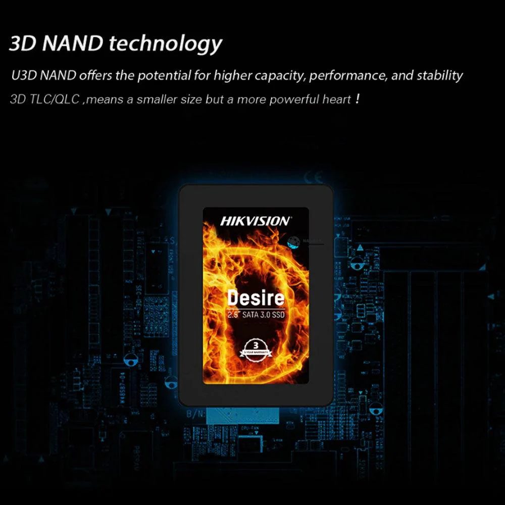 قرص تخزين SSD SATA مقاس 2.5 بوصة من HIKVISION DESIRE بسعة 256 جيجابايت