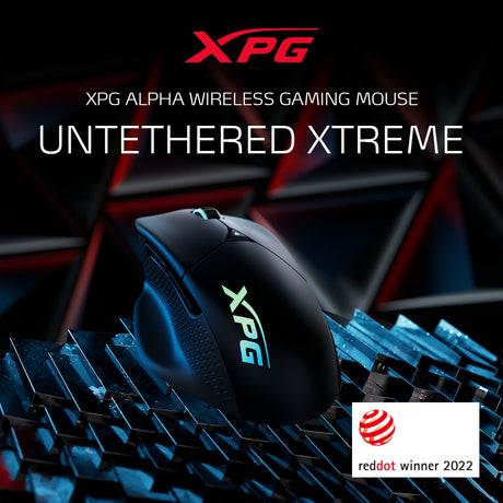 ماوس الألعاب XPG Alpha، 16000 نقطة في البوصة، 400 IPS، 6 أزرار قابلة للبرمجة، تصميم مريح