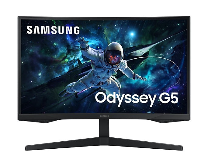 شاشة ألعاب منحنية Samsung Odyssey G5 G55C مقاس 27 بوصة QHD VA 165 هرتز 1 مللي ثانية باللون الأسود