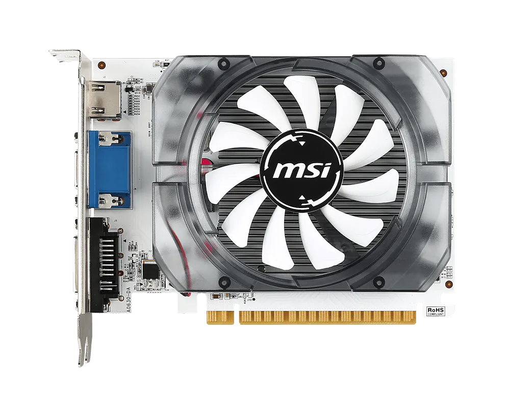 MSI graphics card with fan on a white background