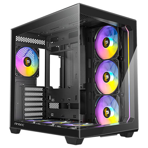 Antec C5 ARGB 7 x 120mm ARGB PWM Fans Included, Up to 10 Fans , Type-C 3.2 Gen 2 Port, Seamless Tempered Glass Front & Side Panels, 360mm Radiator Support, Mid-Tower ATX PC Case