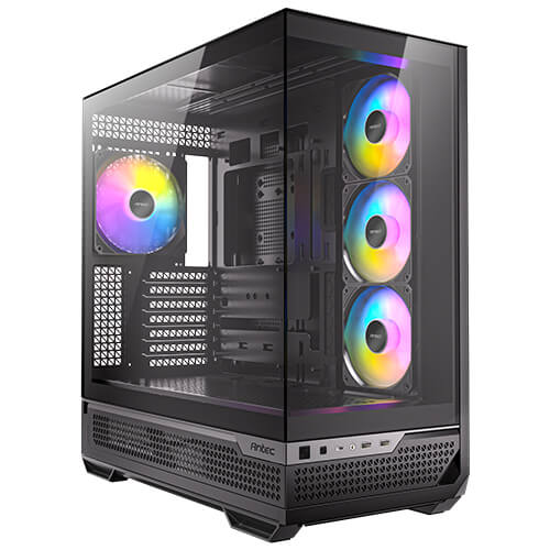 Antec C7 ARGB 4 x 120mm ARGB PWM Fans Included, Vertical GPU Cooling, Type-C 10Gbps, Seamless Tempered Glass Front & Side Panels, 360mm Radiator Support, Mid-Tower E-ATX PC Case